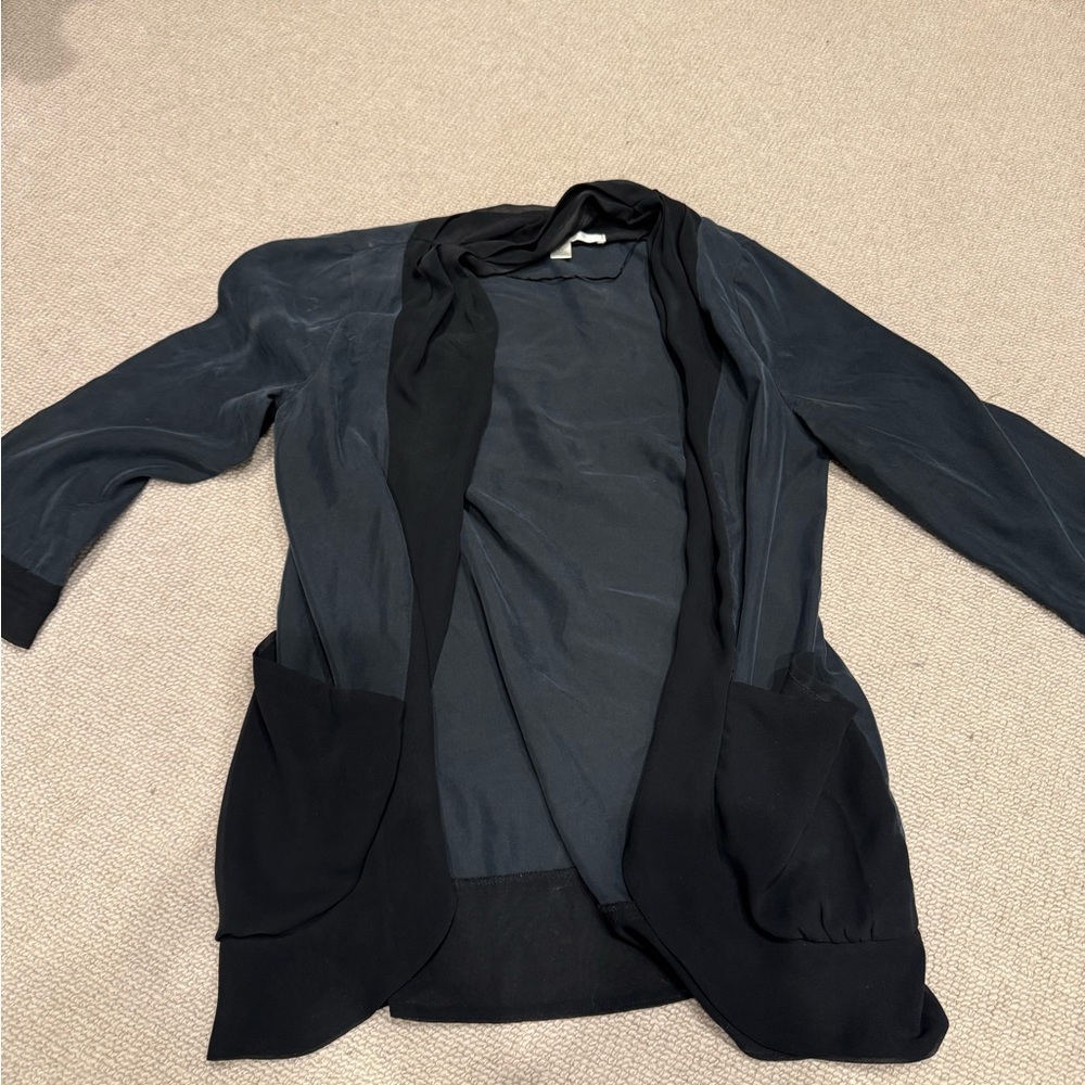 Chic Black Open-Front Cardigan